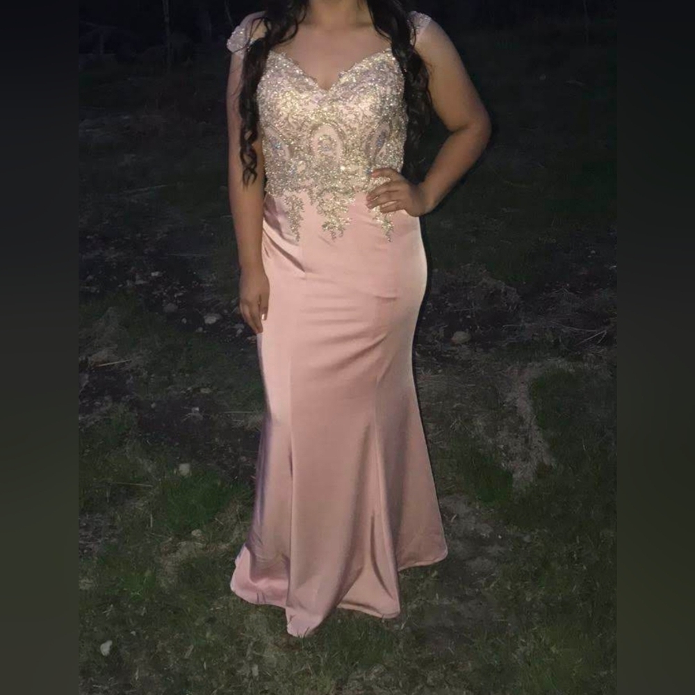 Elegant Pink and Gold Women's Dress